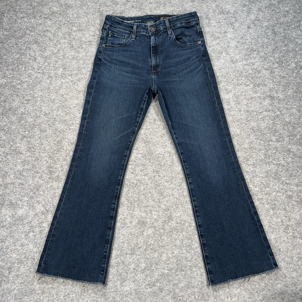 AG Adriano Goldschmied Jeans Womens 29 Blue Farrah Boot Crop High Rise Western